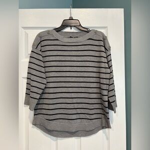 Cable & Gauge EASY STRIPE  SWEATER, size medium